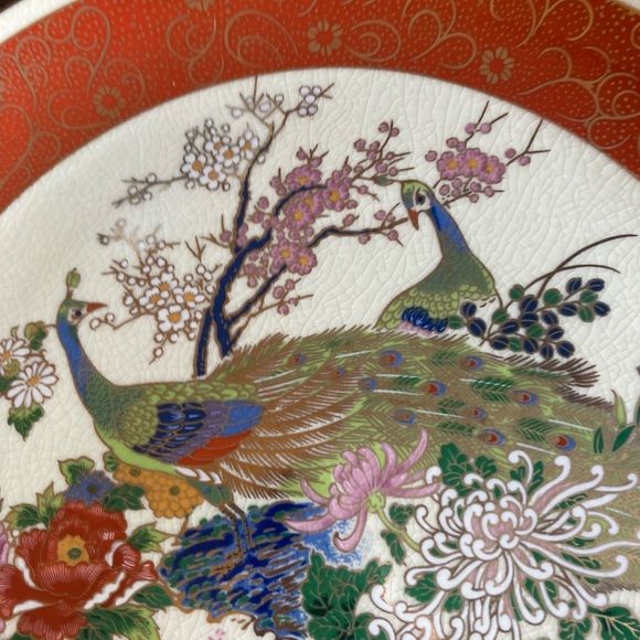 Vintage Satsuma Peacock Plate - Picture 4 of 5